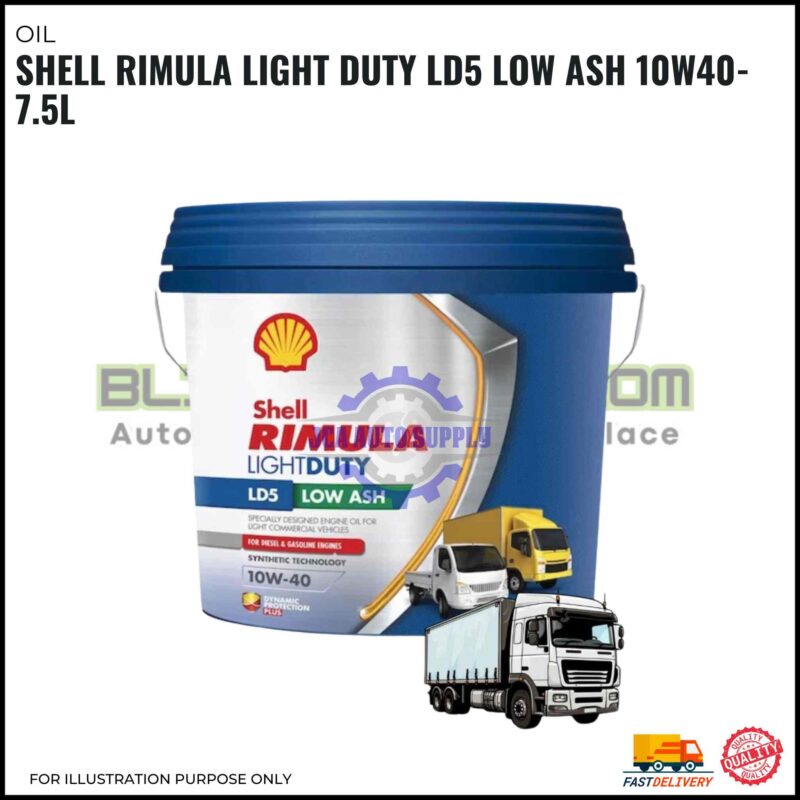 Shell Rimula Light Duty LD5 Low Ash 10W40-7.5L