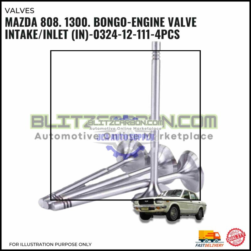 Injap Masuk Enjin-Mazda 808-1300-Familia-GLC-Mizer-Bongo-E1400-Intake Valve (IN) Set-0324-12-111