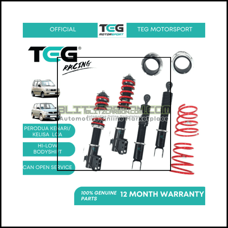 BOLEH SERVICE Kenari/ Kelisa TEG Adjustable Suspension Hi Low Body Shift Adjustable Absorber (SD / LCA) Perodua