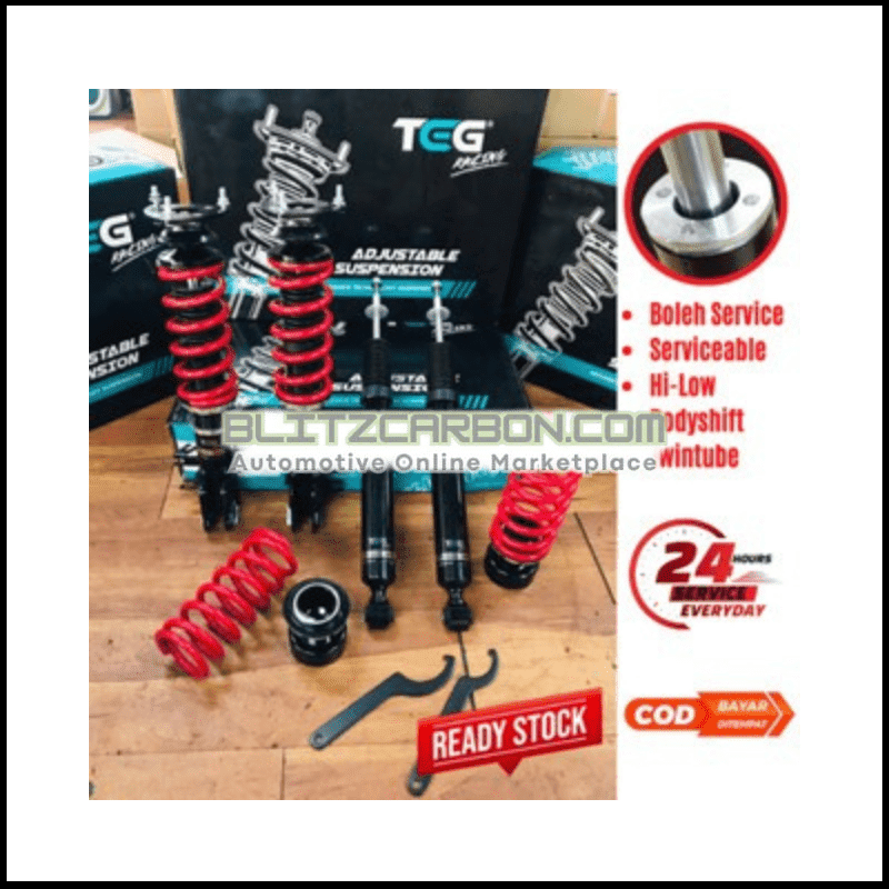 BOLEH SERVICE  Proton X50 TEG RACING Adjustable Suspension Set Hi Low Body Shift Adjustable Absorber Suspension (LCA)