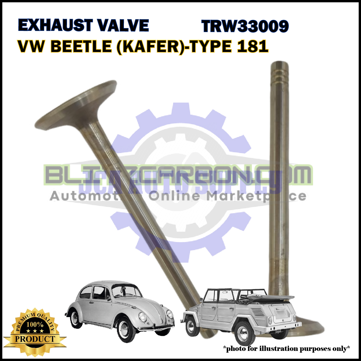 Exhaust Valve-Volkswagen Beetle-T2 Transporter-Karmann Ghia-1500-1600-Type 181-TRW33009