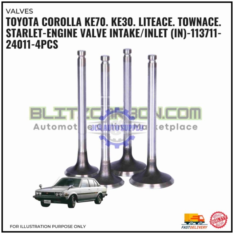 Injap Masuk Enjin-Toyota Corolla KE70-KE30-LiteAce-TownAce-Starlet-Intake Valve (IN) Set-13711-24011