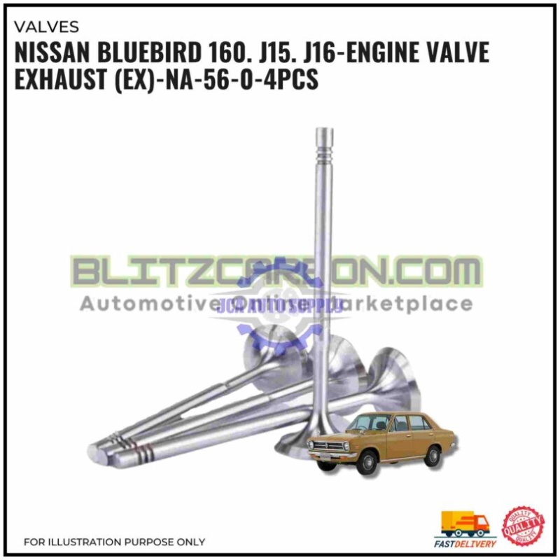 Exhaust Valve (EX)-Nissan Bluebird 160. J15. J16-NA-56-0