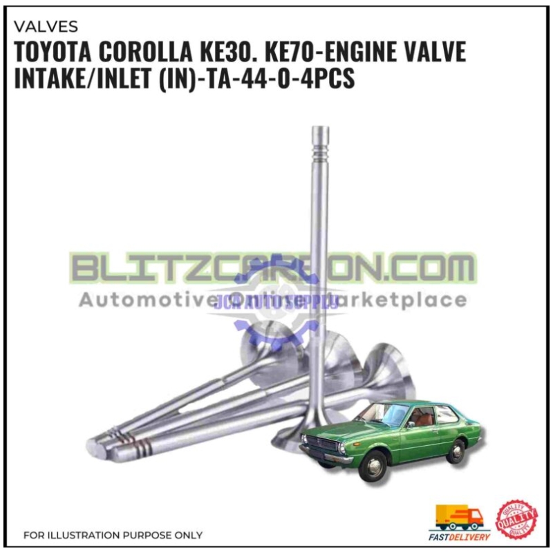 Intake Valve (IN)-Toyota Corolla KE30. KE70-TA-44-0