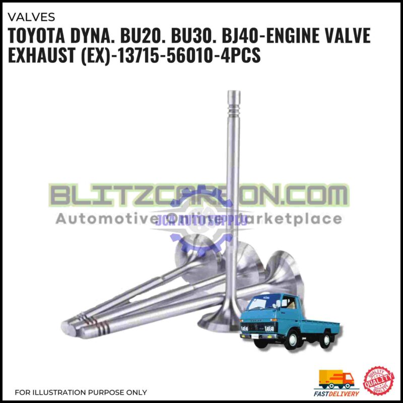 Exhaust Valve (EX)-Toyota Dyna. BU20. BU30. BJ40-13715-56010