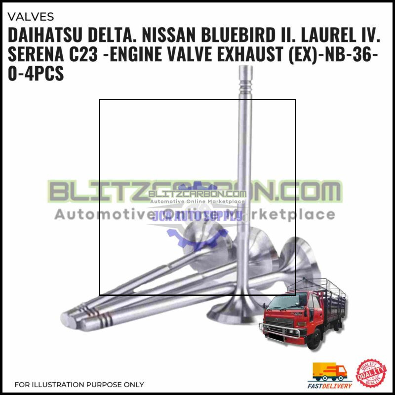 Exhaust Valve (EX) Set-Daihatsu Delta. Nissan Bluebird II. Laurel IV. Serena C23 -NB-36-0