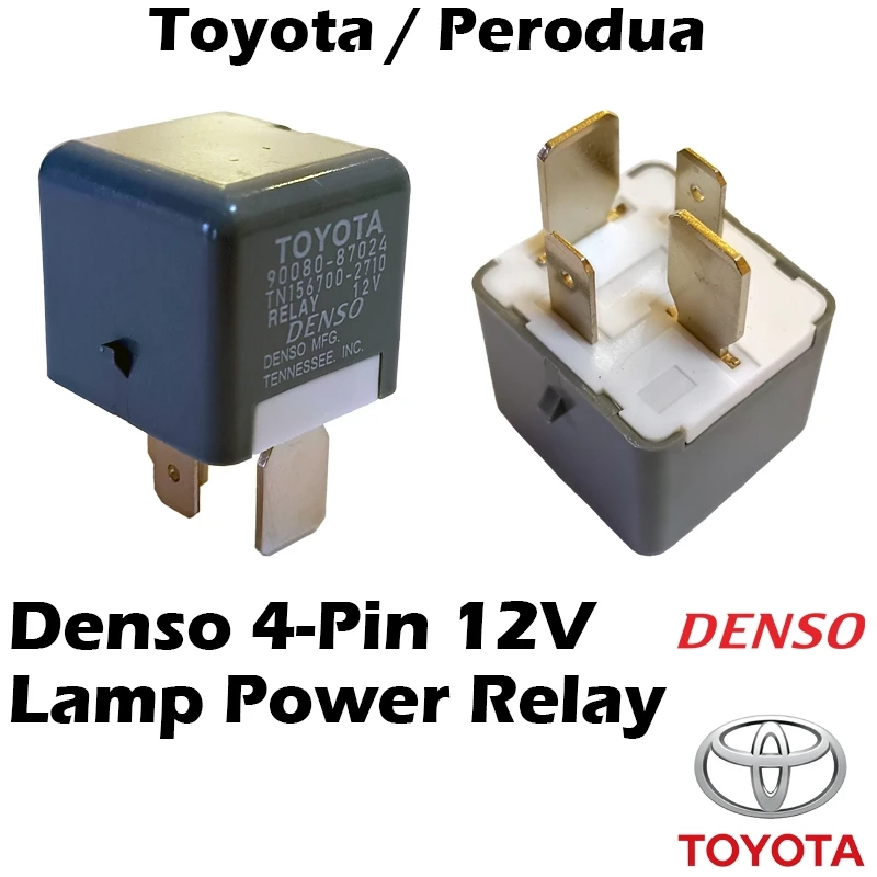 Toyota Denso 4 Pin Relay 90080-87024 – Headlamp / Blower Motor / DRL / Fan / Fog Light 12V