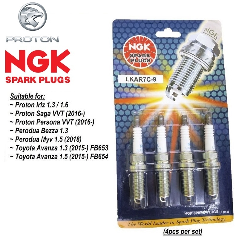 NGK LKAR7C-9 Proton Geniune Iriz Saga vvt Persona Iriz Perodua Bezza 1.3 Myvi Gen3 Spark Plug