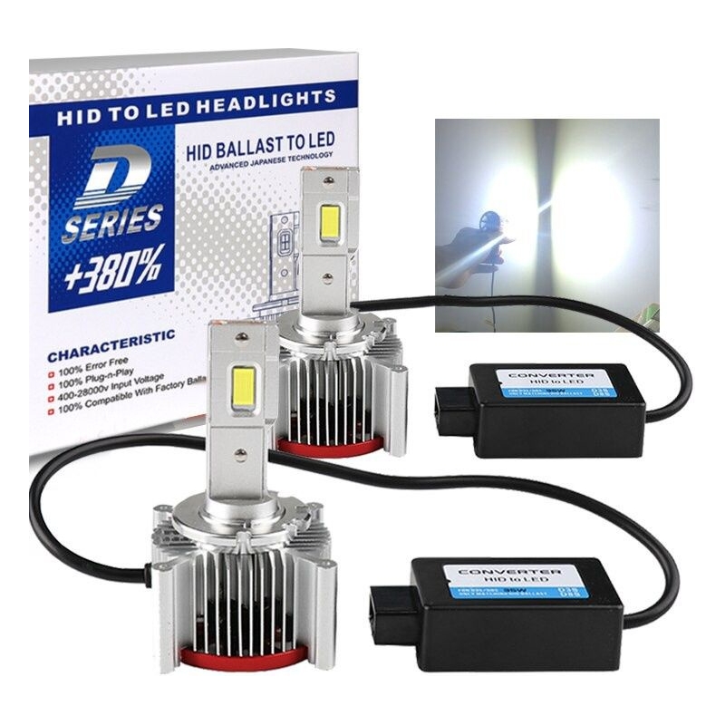D-Series +380% Hid To Led Headlamp Bulb Ballast Set 6000k D1s D1r D2s D2r D3s D3r D4s D4r D5s D8s