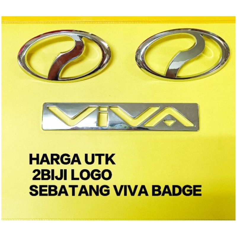 Original Perodua Genuine Viva Front ＆ Rear Logo And Emblem Viva Word 1Set