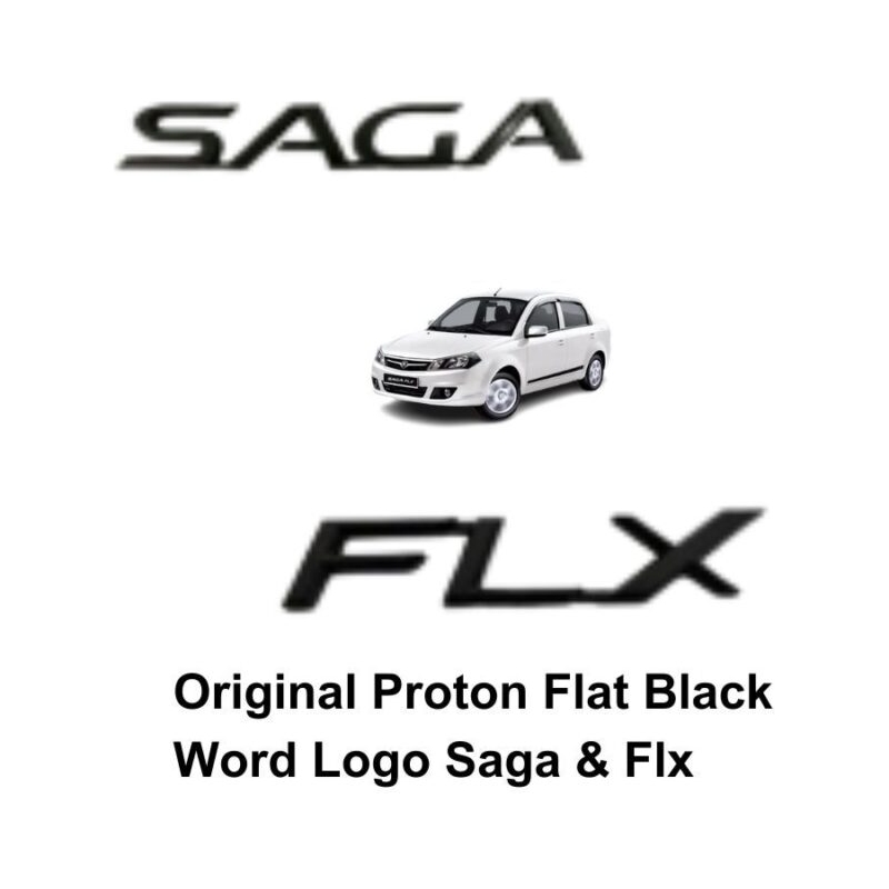 Original Proton Flat Black Word Logo Saga & Flx