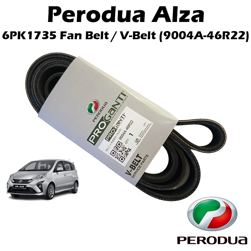 6PK1735 Perodua Alza 2009-2022 Fan Belt V Belt Proganti Genuine Parts (9004A-46R22)