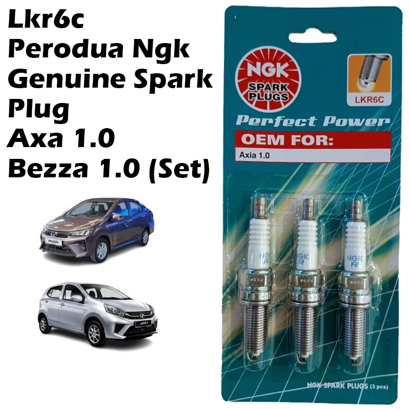(3-Pcs) NGK Genuine LKR6C Spark Plug For Perodua Axia 1.0, Bezza 1.0