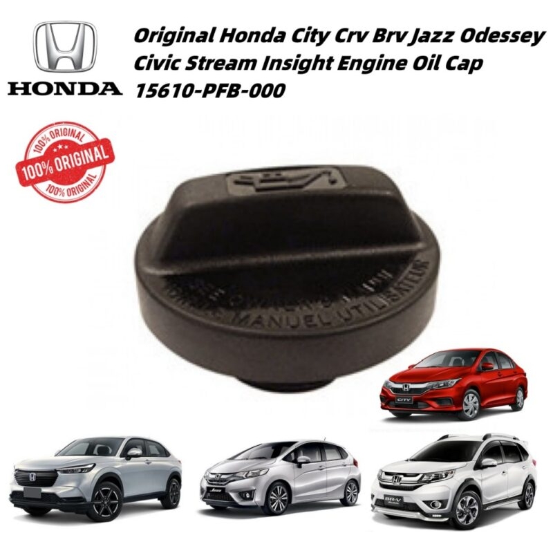 Original Honda City Crv Brv Jazz Odessey Civic Stream Insight Engine Oil Cap 15610-PFB-000