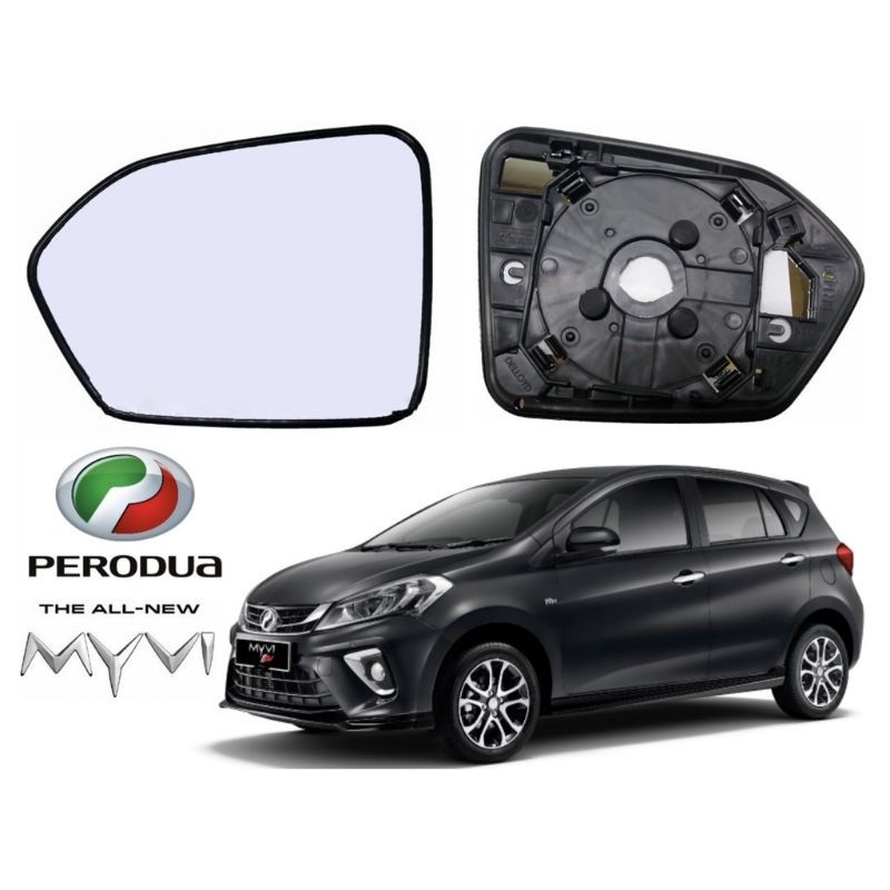 SIDE MIRROR GLASS PERODUA MYVI NEW 2017 (OEM)