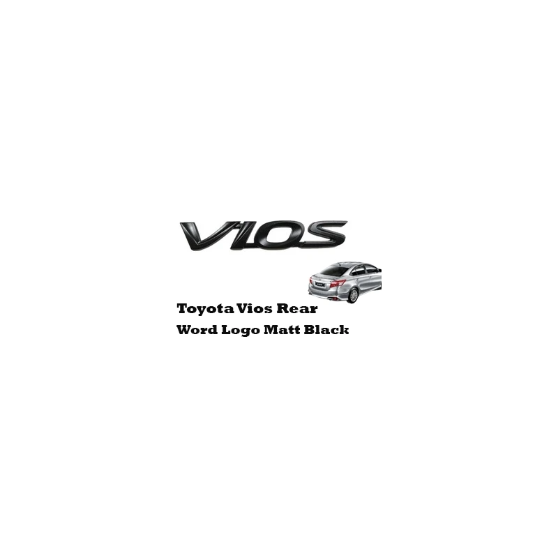 Toyota Vios Emblem Rear Word Logo Matt Black