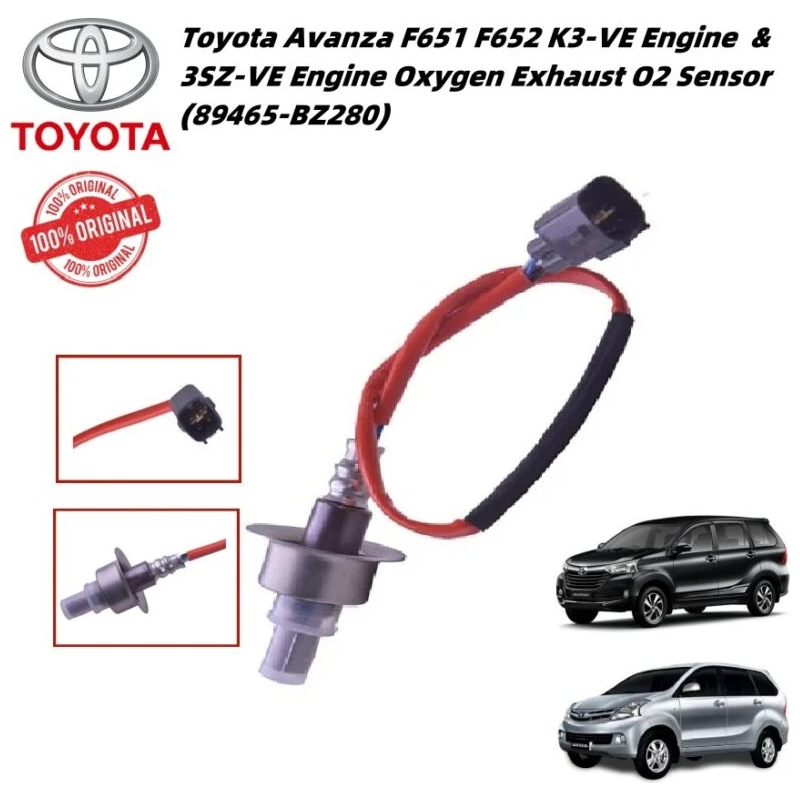 Toyota Avanza F651 F652 K3-VE Engine  & 3SZ-VE Engine Oxygen Exhaust O2 Sensor  (89465-BZ280)