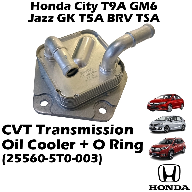 Honda City T9A GM6 Jazz GK T5A BRV TSA CVT Transmission Oil Cooler With O Ring 2unit 25560-5T0-003