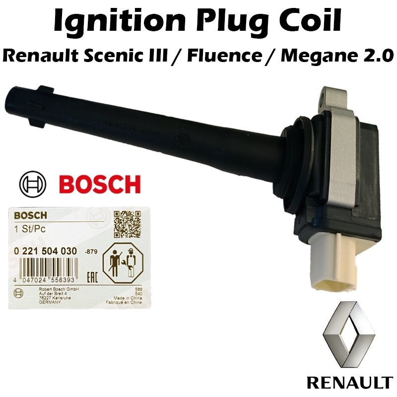 Bosch Geniune Ignition Plug Coil Renault Fluence Megane 2.0 Scenic III (0221504030)