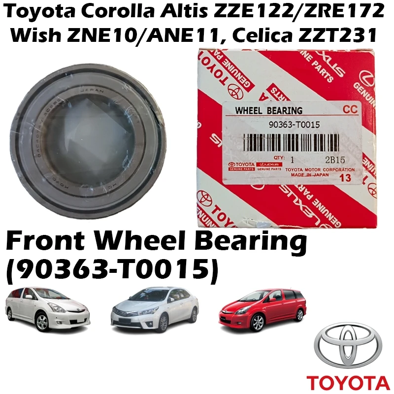 Toyota Altis ZZE122 ZRE172 Wish ZNE10 ANE11 Caldina ST246 AZT246 Celica ZZT231 Front Wheel Bearing 90363-T0015