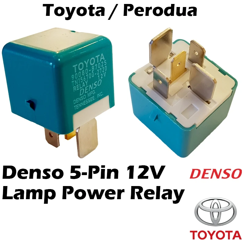 Toyota Denso 5 Pin Relay 90080-87025 – Headlamp / Blower Motor / DRL / Fan / Fog Light 12V