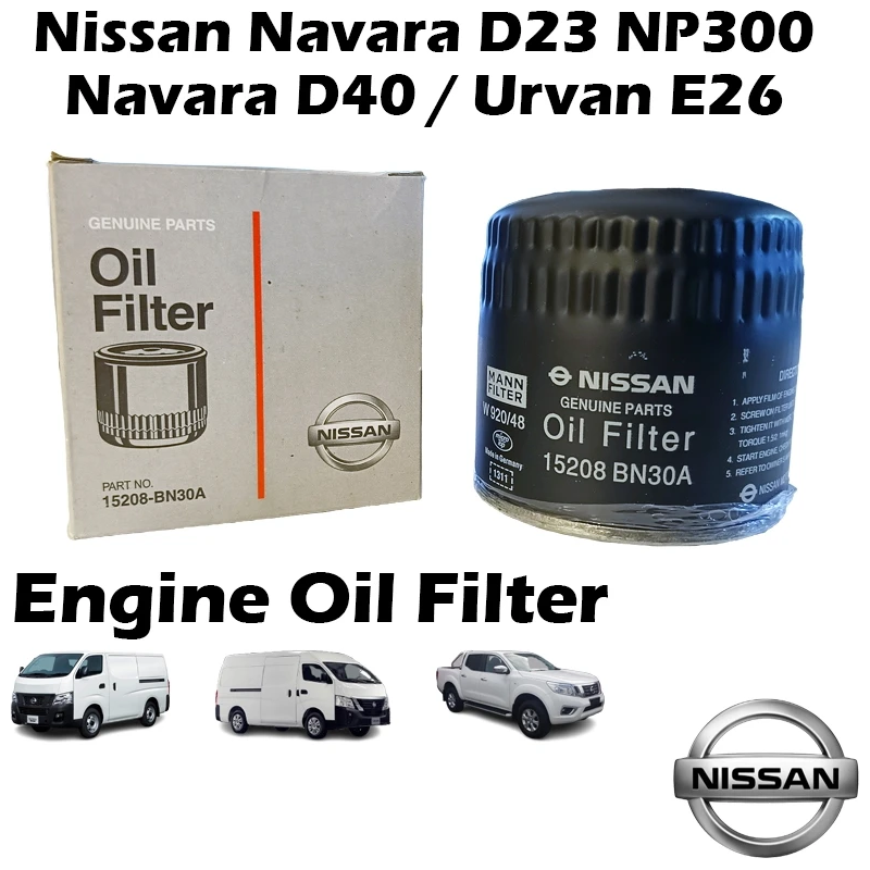 Nissan Navara D23 NP300 D40 Urvan Van E26 Engine Oil Filter 15208-BN30A