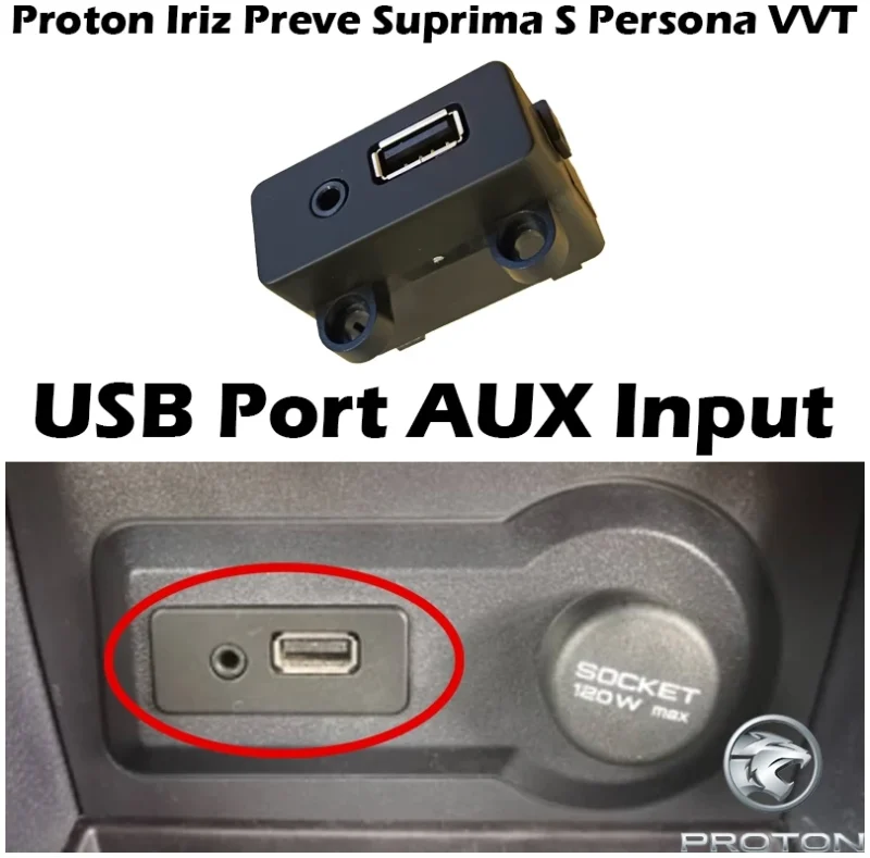 Original Proton Iriz Preve Suprima S Persona VVT USB Port AUX Input