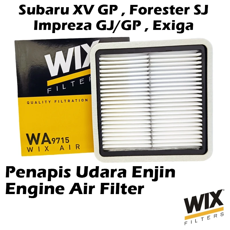 WIX BY MANN And HUMMEL Engine Air Filter WA9715 Subaru XV GP , Forester SJ , Impreza GJ/GP , Exiga
