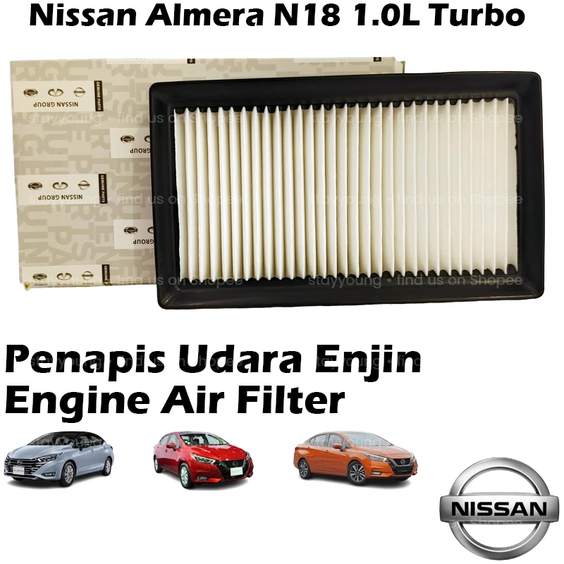 Nissan Almera N18T 1.0 Turbo 2021-2023 Engine Air Filter 16546-5EK0A Penapis Udara Enjin