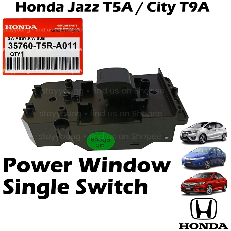 Honda Jazz T5A / City T9A 2013 / HRV Power Window Single Switch Sub Switch 35760-T5R-A011