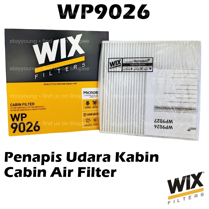 WIX BY MANN And HUMMEL Cabin Air Filter WP9206 For Toyota Camry ACV30, Estima ACR30, Alphard ANH10, Vios NCP42