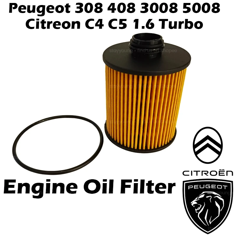 Peugeot 308 308S 408 508 3008 4008 5008 (2020Year), Citreon C4 C5 1.6 Turbo Oil Filter 1612565980