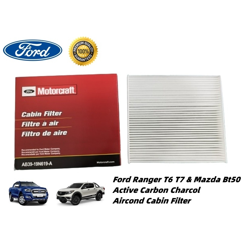 Ford Ranger T6 T7 Everest & Mazda Bt50  Active Carbon Charcol  Aircond Cabin Filter