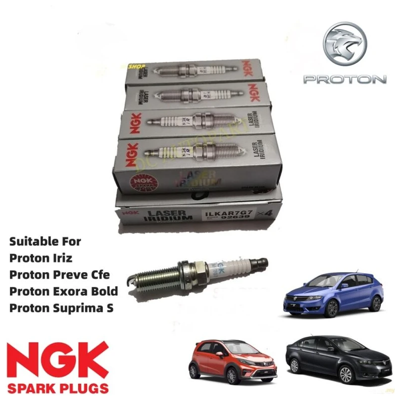 ILKAR7G7 92639 [4PCS] NGK Geniune Proton Preve Cfe Exora Bold Iriz Suprima S Iridium Laser Spark Plug