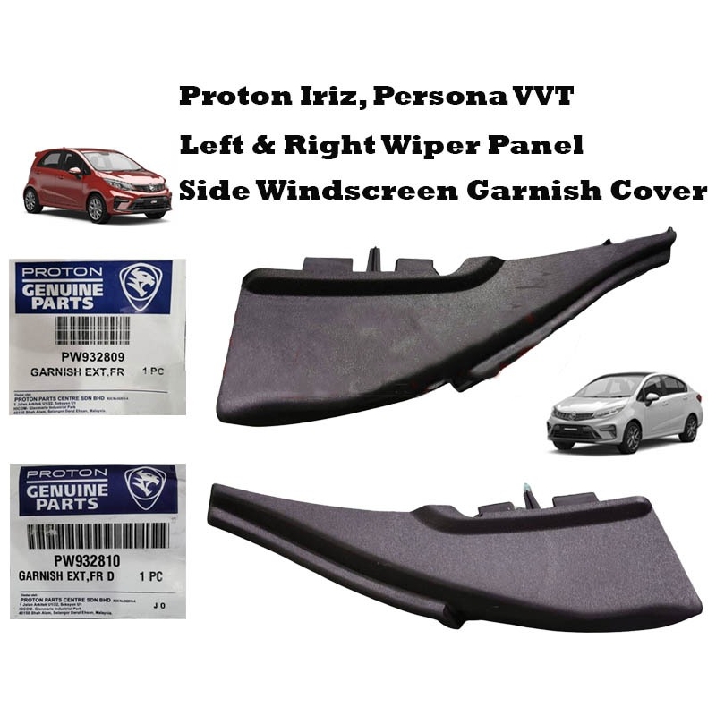 Original Proton Geniune Iriz, Persona VVT Left & Right Wiper Panel Side Windscreen Garnish Cover Side Wiper Cover Hook