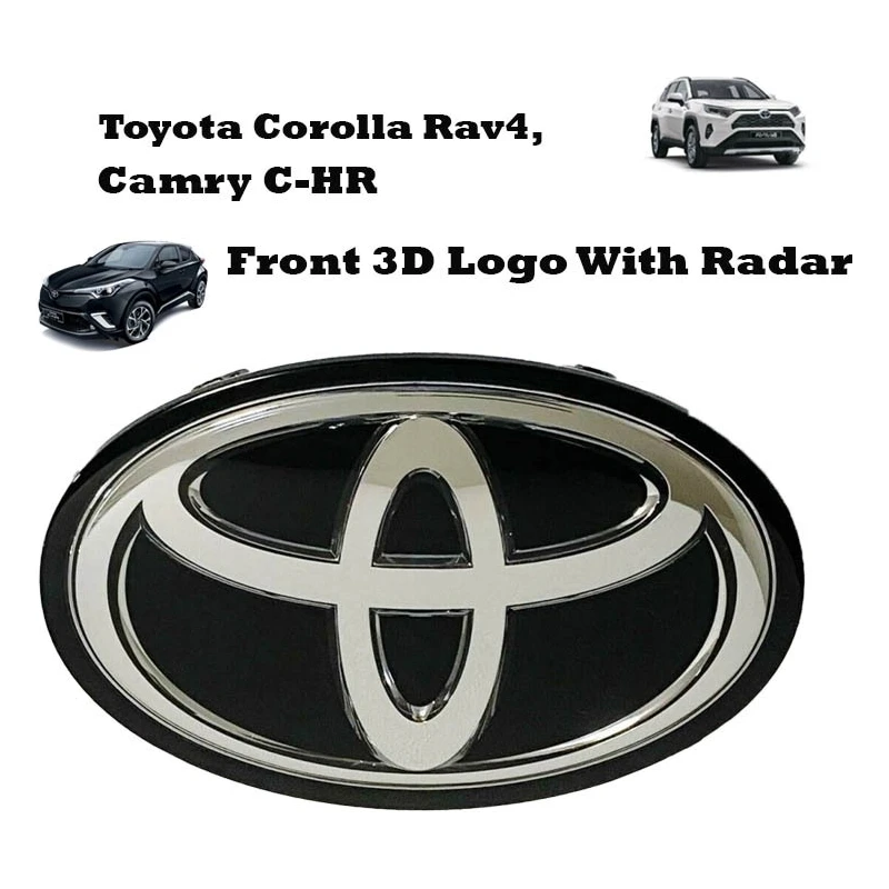 Original Toyota Geniune Corolla Rav4 Camry C-HR Vois Yaris Front 3D Black Logo With Radar