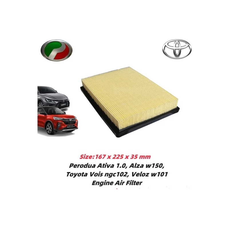 Toyota Veloz W101, Vios Ngc102, Perodua Ativa, Alza W150  Enjin Penapisan Udara Engine Air Filter (17801-BZ110)