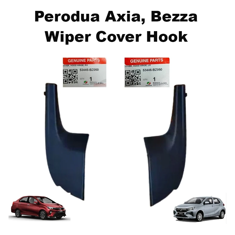 Perodua Axia, Bezza Left & Right Wiper Panel Side Windscreen Garnish Cover Side Wiper Cover Hook