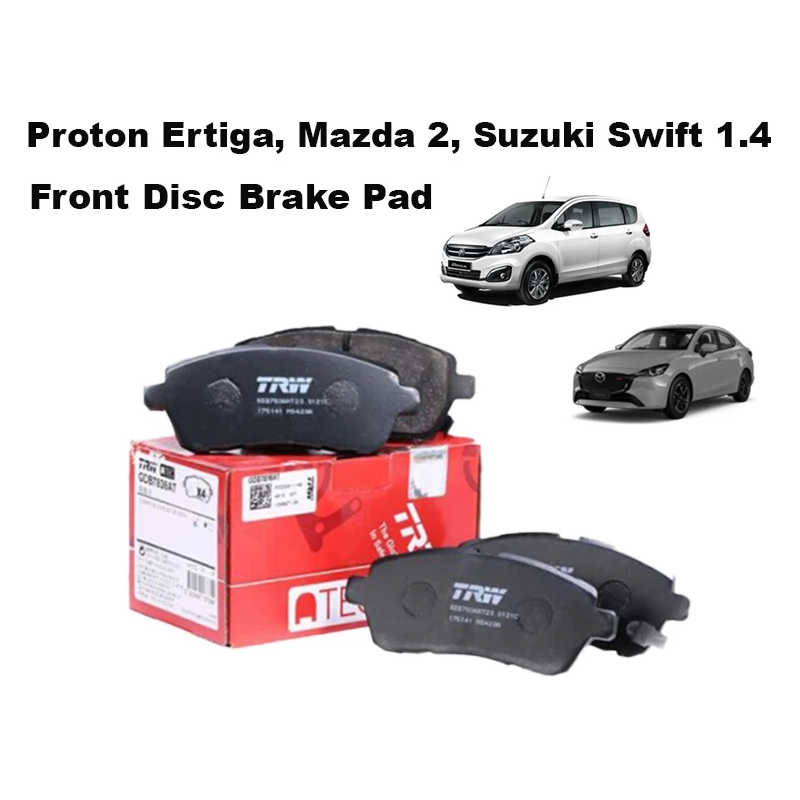 Proton Ertiga, Mazda 2, Suzuki Swift 1.4 Front Disc Brake Pad Trw Brand