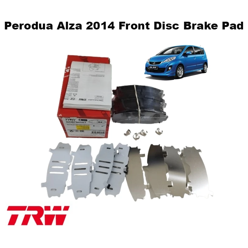 Perodua Alza 2014 Front Disc Brake Pad Trw Brand