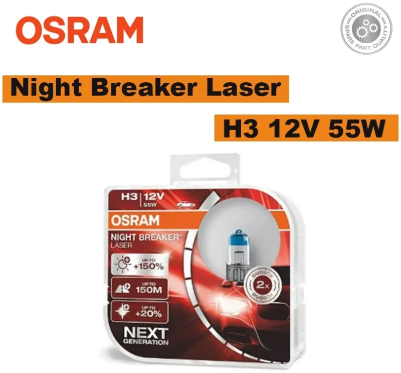 64151NL-HCB DUO Osram H3 12V 55W Night Breaker Laser Bulb (+150%)