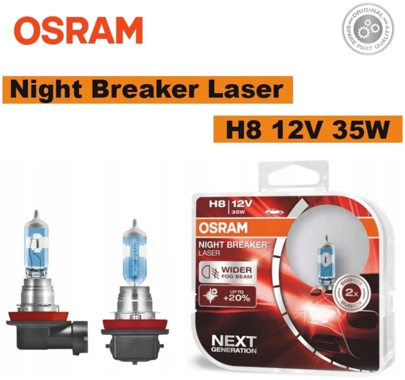 64212NL-HCB Osram H8 12V 35W Night Breaker Laser Bulb (+150%)