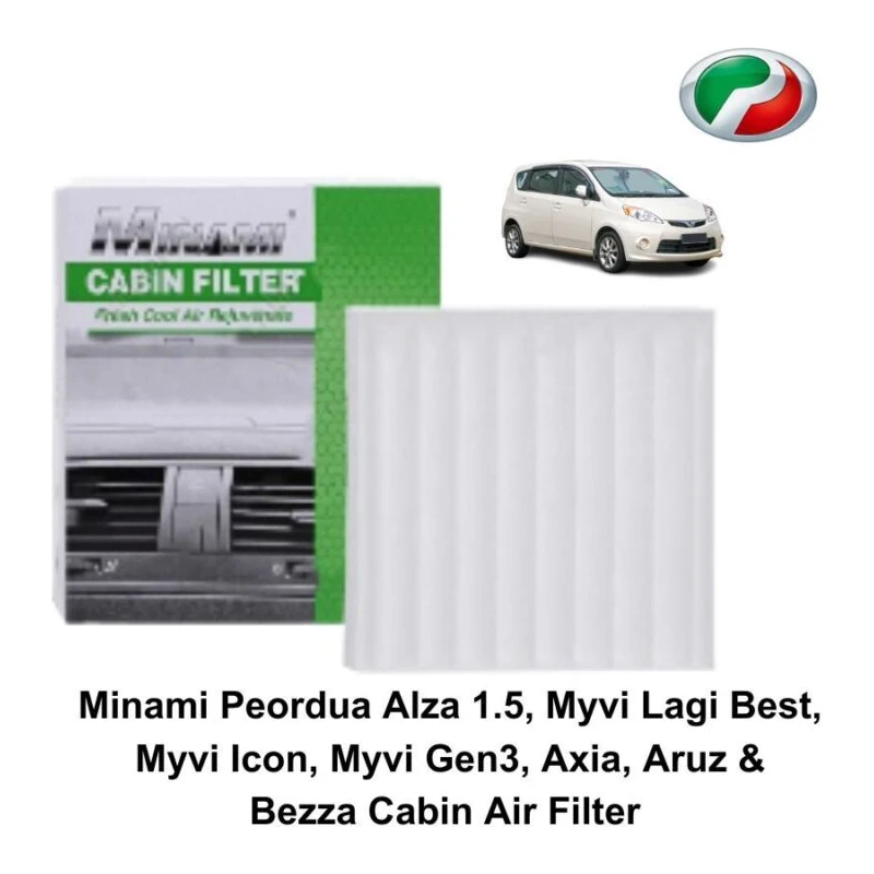 Minami Peordua Alza 1.5, Myvi Lagi Best, Myvi Icon, Myvi Gen3, Axia, Aruz & Bezza Cabin Air Filter  (Super High Quality)