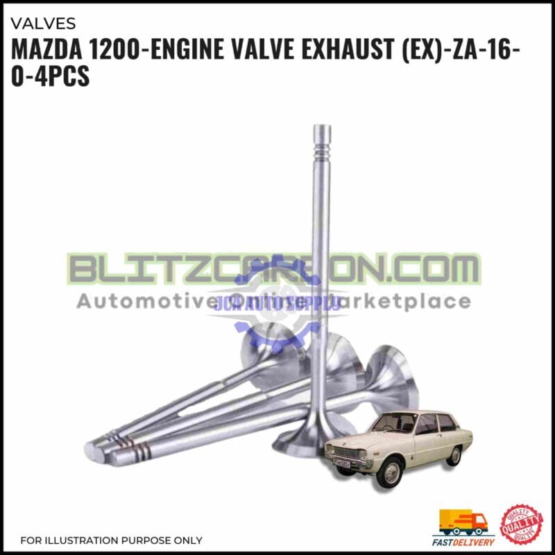 Exhaust Valve (EX)-Mazda 1200-ZA-16-0