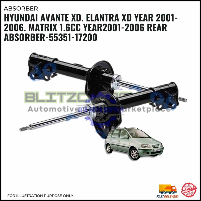 Rear Absorber-Hyundai Avante XD. Elantra XD 2001-2006. Matrix 1.6cc 2001-2006-55351-17200