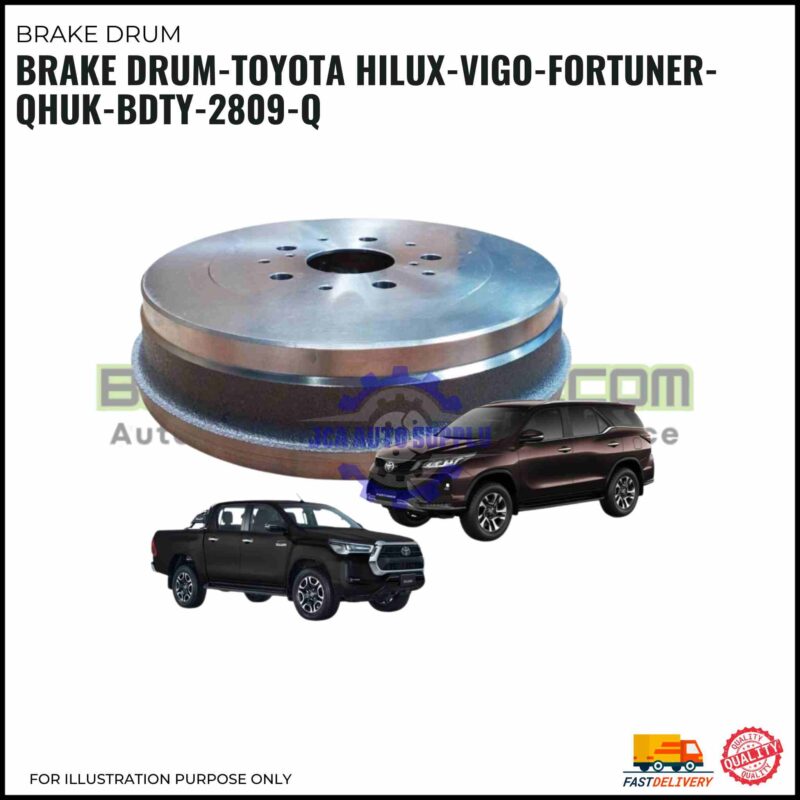 Brake drum QHUK-BDTY-2809-Q for Toyota Hilux, Vigo, Fortuner