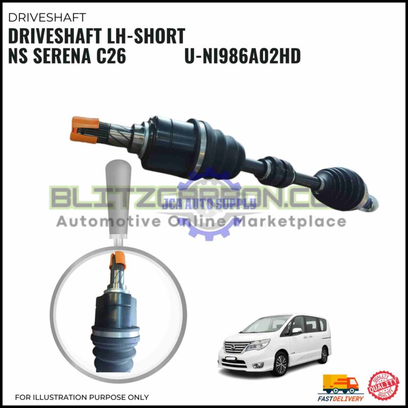 Driveshaft LH Short-Nissan Serena C26-Anshin-U-NI986A02HD
